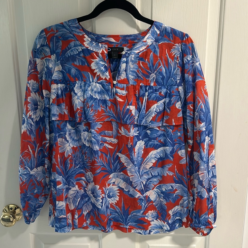 JCrew Floral Print Top